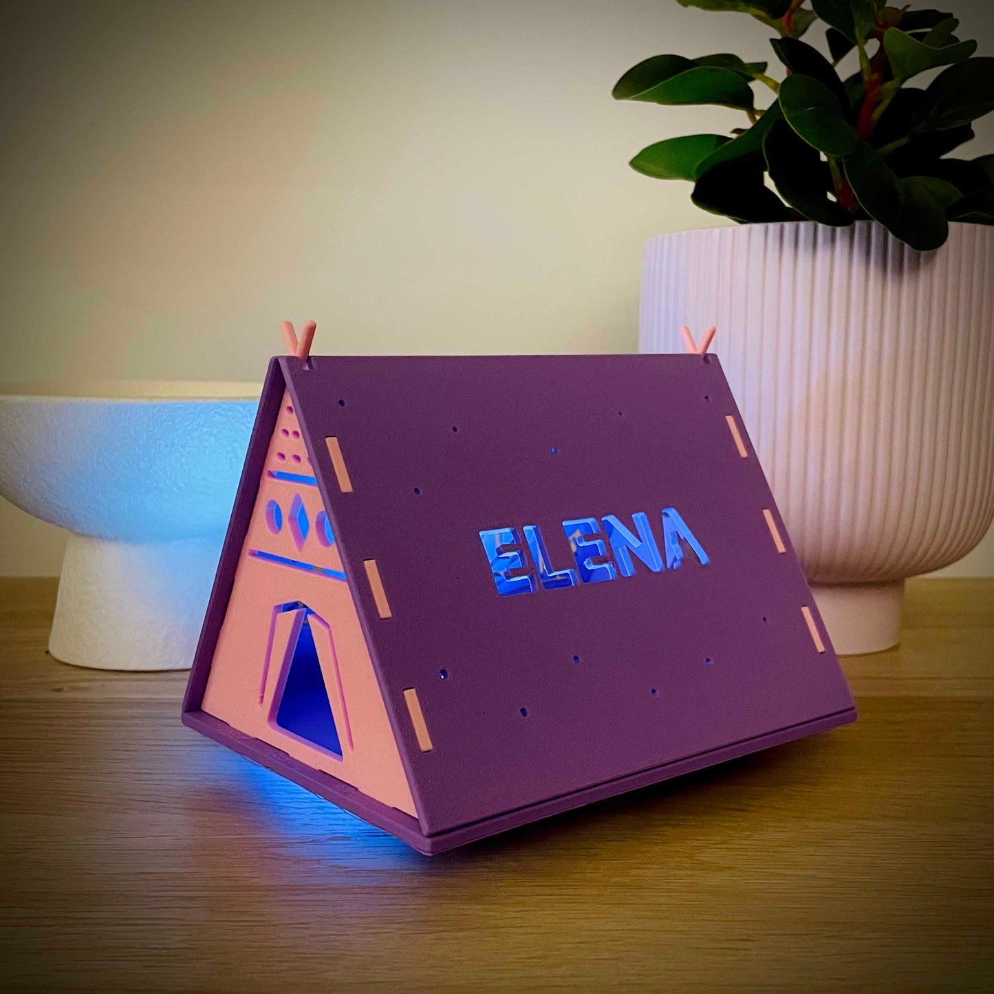 Custom Name Night Light Tent Rectangle Base