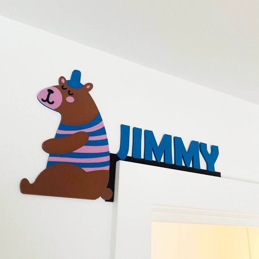 Bear Custom Door Corner Name Sign